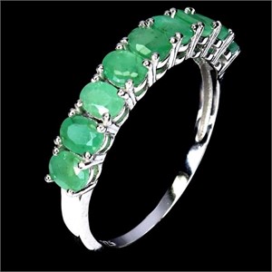 Natural Green Emerald  Ring