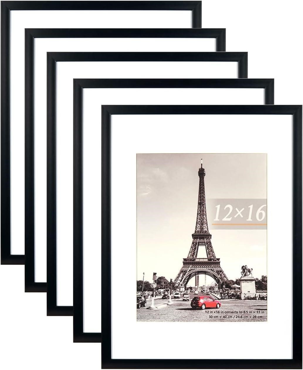 Kennethan 5pc Black 12x16 Picture Frame