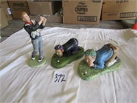 GOLF FIGURINES- ONE SIGNED BY DICK SPRINGER