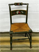 Vintage Hitchcock Style Chair Rush Seat Painted