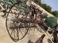 Antique Hay Rake w/Iron Wheels