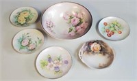 Lot Antique Hand-Painted China Plates