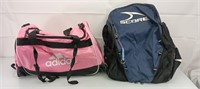 Adidas gym bag and Score backpack