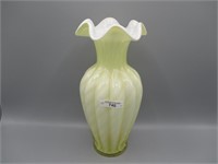 Fenton11" yellow Melon Rib vase