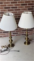 Pair of brass table lamps, quality