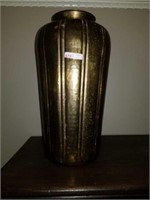 Vintage hammered brass vase