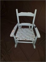Small blue child's rocking chair