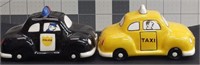 Magnetic Salt and pepper shakers police taxi cab
