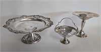 3 Sterling Silver Compotes, Gorham, Wallace