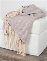 Rizzy Home Dotted Hand-tied Throw Blanket