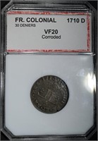 1710 D FRENCH COLONIAL PCI VF corroded
