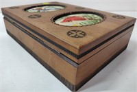 Wooden & Embroidered Bird Jewelry Box