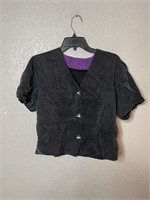 Vintage 1980s Woman Suede Button Up Shirt