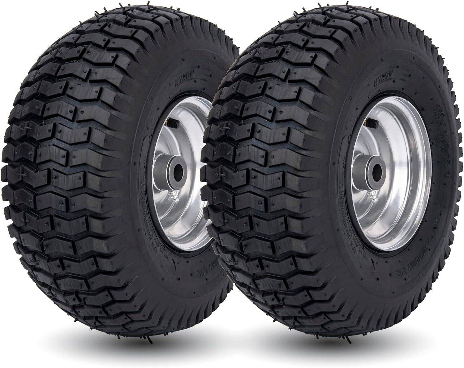 2 Pack 15x6.00-6 Lawn Mower Tires