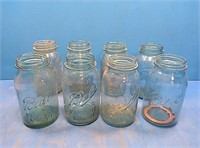 8 blue ball jars