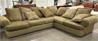 (2pc) Transitional Style Pillowback Sectional Sofa