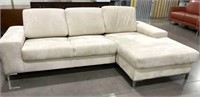 (2pc) Contemporary Faux Suede Chaise Sectional