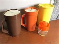 Vintage 70's Tupperware Pitchers & More Orange Etc