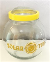 Vintage 10" Solar Tea Clear Lid Round Tea Jug