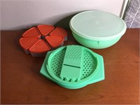 Vtg Tupperware Jadeite Cheese Bowl, Triangles Etc