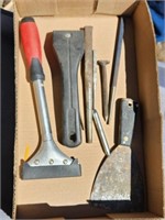 Assorted scrapers, punches, tools