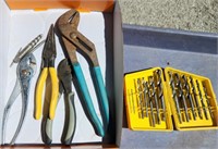 Drill Indexes, assorted pliers