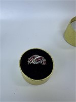 Sterling Ruby & Emerald Ring