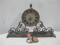 Mantel Clock W/Lion & Lamb Statue See Info