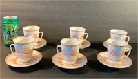 Set of Six Demitasse Cups & Saucers