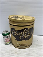 Charles chips tin container