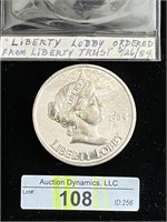 "Liberty Lobby" 1984, 1oz. Silver Bar