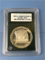 1987 S SILVER PR70 WE THE PEOPLE COIN