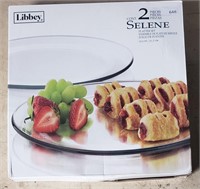 New in Box Libbey Two Platter Set