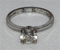 Vtg Avon 925 Sterling Silver CZ Solitaire Ring 6