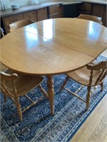 Maple dining room table and chairs