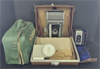 (V) Mixed Lot Of Vintage Cameras/Equipment: