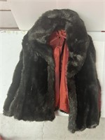 FAUX FUR COAT - RED LINING