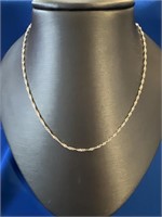 Silver Twist Rope Chain Necklace