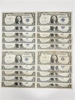(20) 1957 A & B $1 Silver Certificates, Star Bills
