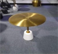 Gold Plated Side Table with White Marble Base F-05