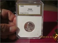 1963 Deep Cameo PR68  25C Quarter