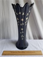 Black Amethyst Glass Vase 14" H