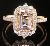 14kt Rose Gold 2.00 ct Morganite & Diamond Ring