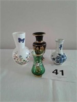 LOT OF SMALL VASES 3 1/2" - 5 1/2"