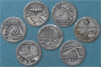 6.86ozt TW Silver .999 Worlds Fair Rounds