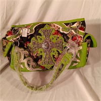 Brand new Weatern Style floral and Green Purse