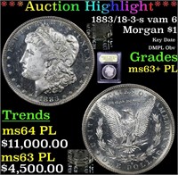 *Highlight* 1883/18-3-s vam 6 Morgan $1 Graded Sel