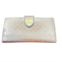 Gucci guccisima pink patent leather long wallet
