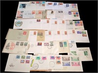 Group of vintage stamped first day covers. In