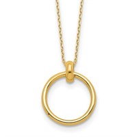 14 Kt- Polished Circle Design Necklace